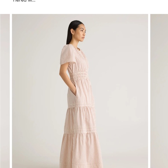 Elegant Terracotta Striped Maxi Dress - Picture 2 of 6